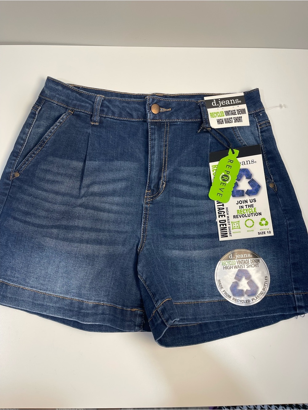 d. jeans High Waist Denim Shorts - Blue Womens 10 classic vintage look